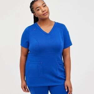 NWT TorridStrong Waistband Curpo Scrub Top In Blue